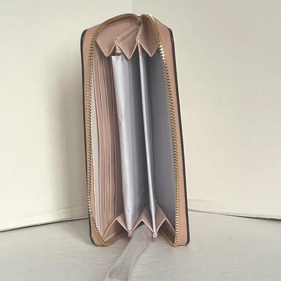 Coach Long Zip Phone Wallet Rosette Floral Wristlet Pink Canvas CZ329 Strap - Picture 4 of 7